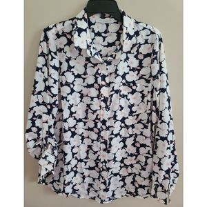 Skies Are Blue Women Floral Blouse Size L